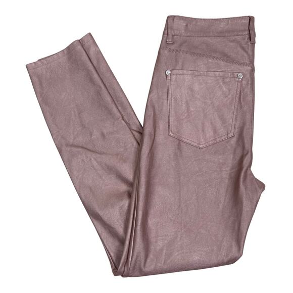 Free People Long and Lean Rose Gold High Rise Vegan Leather Legging - Picture 5 of 11